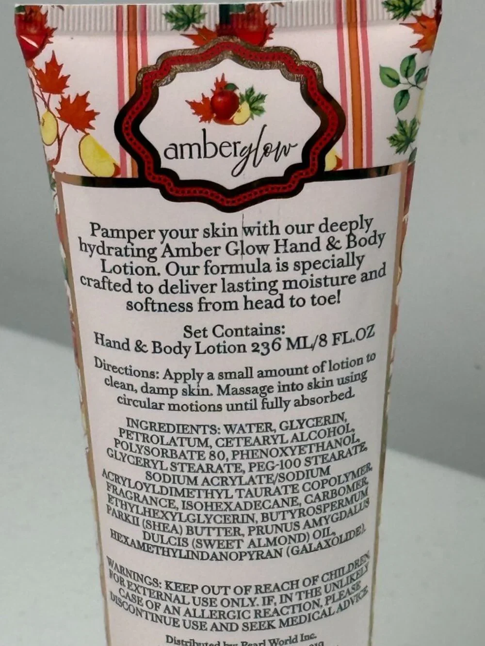 Amber Glow Apple Orchard Moisturizing Hand & Body Lotion 8 oz New